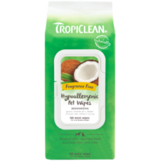 Toallitas Tropiclean Deodorizing Hypoallergenic Fragance Free Pet Wipes 100 toallitas - Tropiclean 