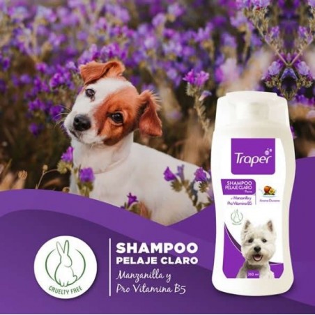 Shampoo para Perros de Pelajes Claros Traper Aroma Durazno 260mL. - TRAPER 