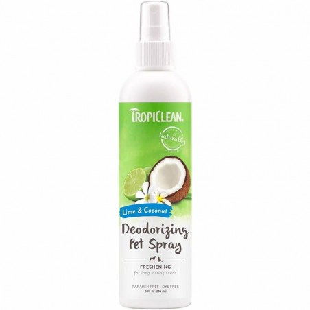 Desodorante Tropiclean Lime & Coconut Aroma Lima & Coco para Perros & Gatos 236 ml - Tropiclean 