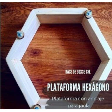 La Granjita de Conejino Plataforma hexagono para anclaje en jaula -  