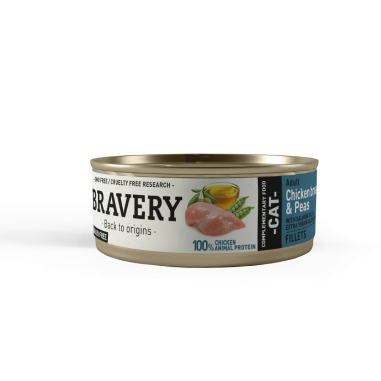 BRAVERY CHICKEN AND PEAS ADULT CAT WET FOOD 70 GR -  