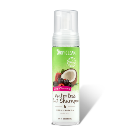 Shampoo Seco en Espuma Gatos Tropiclean Waterless Frambuesa y Mango Deep Cleaning 220 ml - Tropiclean 