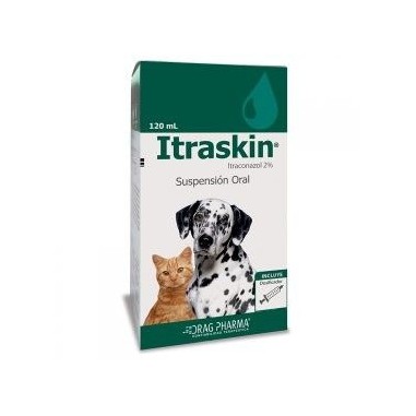 Itraskin Jarabe 120 mL. Antifungico para Perros y Gatos - laboratorio drag pharma 