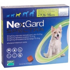 Nexgard SPECTRA - Antiparasitario - Perros entre 7,6 a 15 Kg. - 1 dosis - NEXGARD SPECTRA 